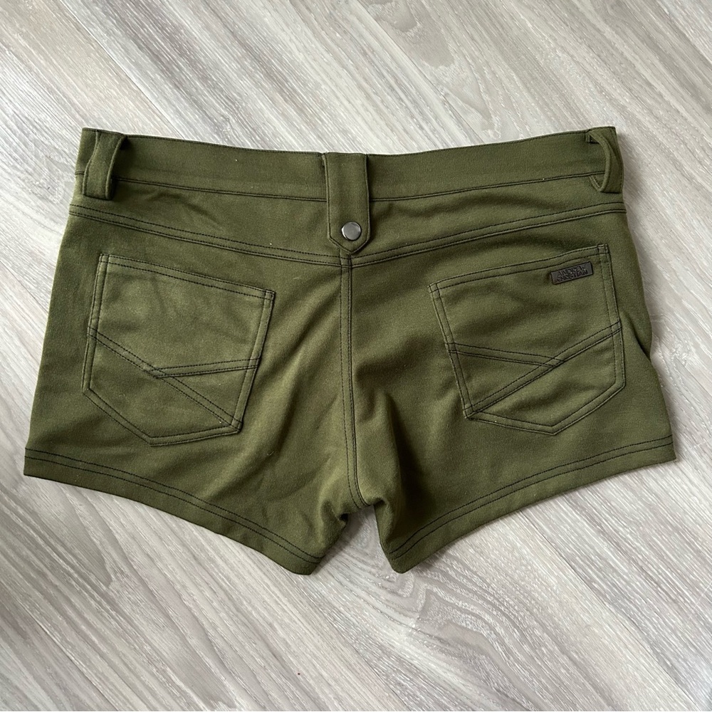 SOLD Andrew Christian | SoHo 3" Stretch Shorts in Olive Green (Medium / 32W) - Picture 12 of 13